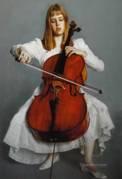 Chino Painting - Joven violonchelista chino Chen Yifei